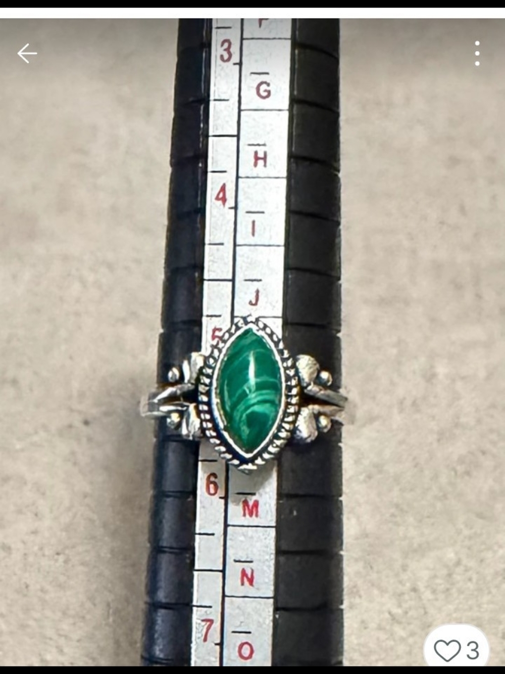 Green Marquise Stone Sterling-Style Statement Ring